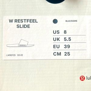 Lululemon Restfeel Slide Sz 8 Black